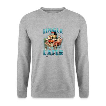 Jingle plus tard - Sweat-shirt Unisexe - gris chiné - Devant - Alina (178cm) & Michal (187cm)