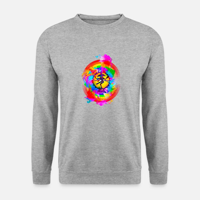Regenbogen Shiva Tantra - Unisex Pullover - Weißgrau meliert