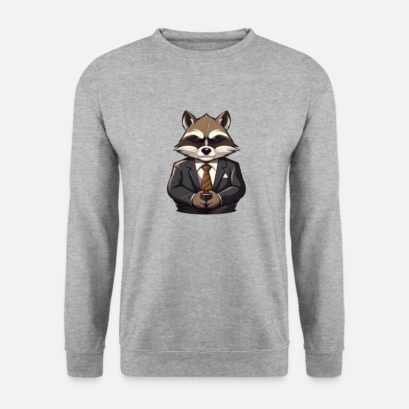 Geschäftsführer von Raccoon - Unisex Pullover - Weißgrau meliert