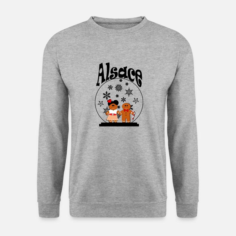 T-Shirt-Accessoire: Elsässer Weihnachtskugel - Unisex Pullover - Weißgrau meliert