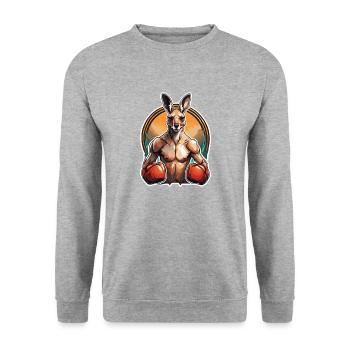 Känguru / Tier / Australien / Beuteltier / Outback - Unisex Pullover - Weißgrau meliert - Vorne - Alina (178cm) & Michal (187cm)