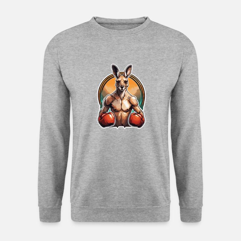 Känguru / Tier / Australien / Beuteltier / Outback - Unisex Pullover - Weißgrau meliert
