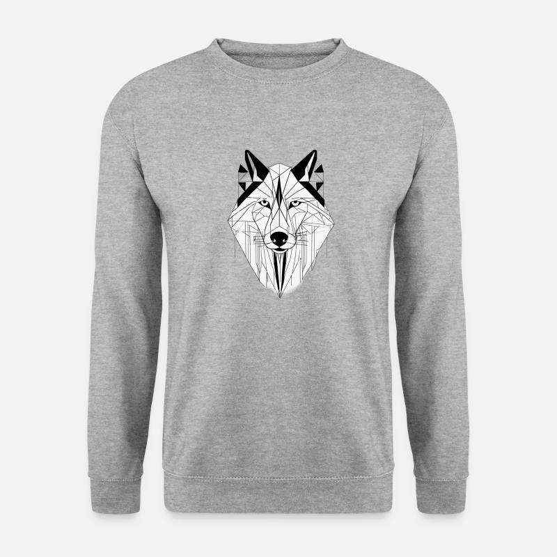 Moderner Wolf - Unisex Pullover - Weißgrau meliert