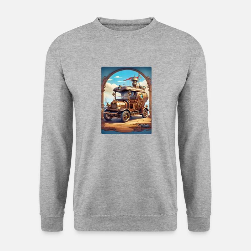 Steampunk Automobile 1.11 - Unisex Pullover - Weißgrau meliert
