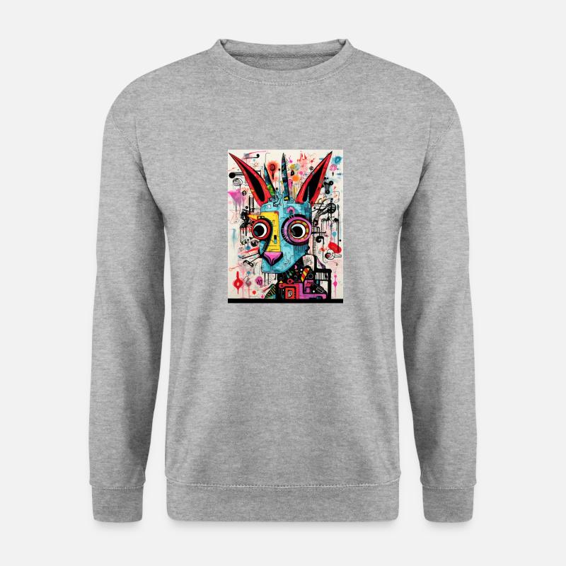 [MB] The Crazy Rabbit - Unisex Pullover - Weißgrau meliert