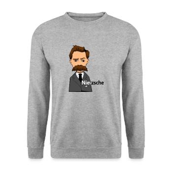 Nietzsche - Unisex Sweatshirt - salt & pepper - Front - Alina (178cm) & Michal (187cm)