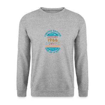 January 1966 Anniversary Limited Edition - Unisex Sweatshirt - salt & pepper - Front - Alina (178cm) & Michal (187cm)