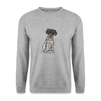 Yorkshire Biewer Terrier - Sweat-shirt Unisexe - gris chiné - Devant - Alina (178cm) & Michal (187cm)