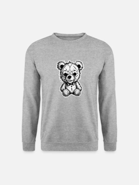 Teddybär / Kuscheltier / Stofftier / Geschenkidee - Unisex Pullover - Weißgrau meliert