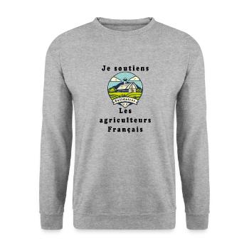 Support for Farmers #9 - Unisex Sweatshirt - salt & pepper - Front - Alina (178cm) & Michal (187cm)