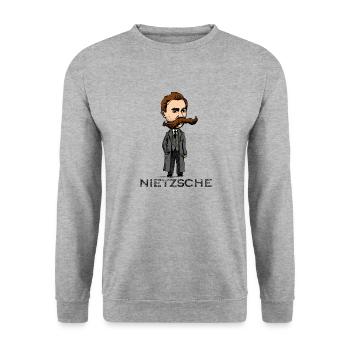 Nietzsche - Sweat-shirt Unisexe - gris chiné - Devant - Alina (178cm) & Michal (187cm)
