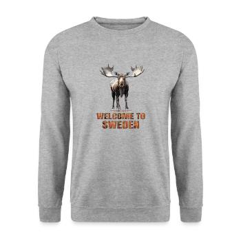 Schweden Schwedischer Elch bestes Tier Geweih Hirsch Hirsch - Unisex Pullover - Weißgrau meliert - Vorne - Alina (178cm) & Michal (187cm)