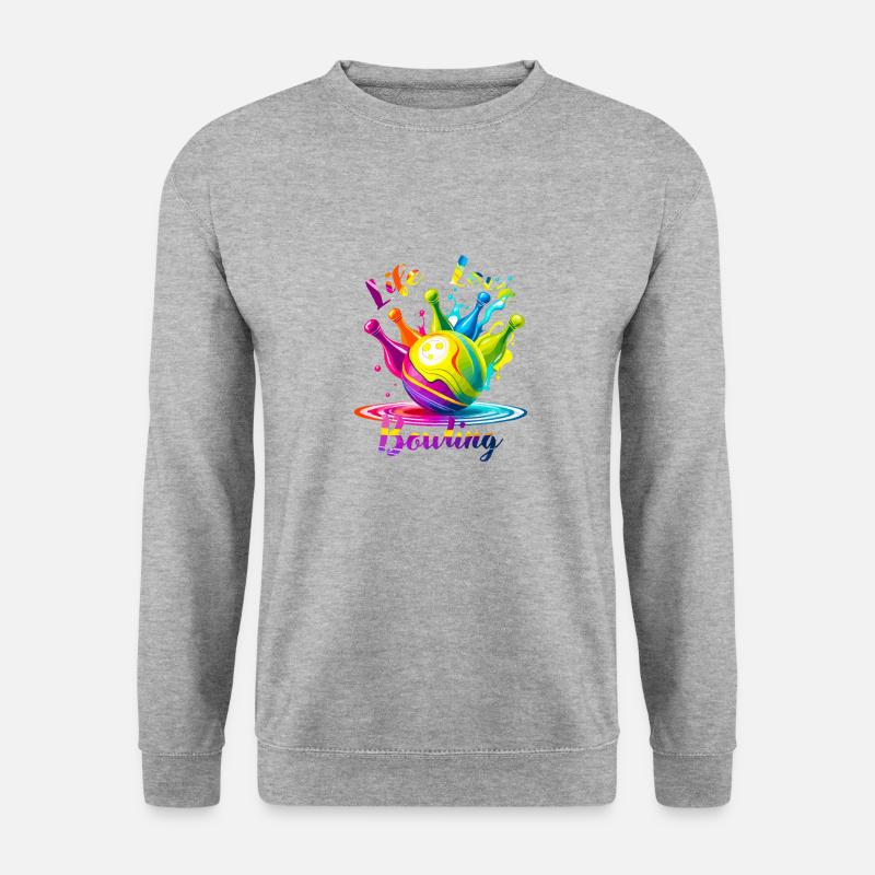 Leben Liebe Bowling - Unisex Pullover - Weißgrau meliert