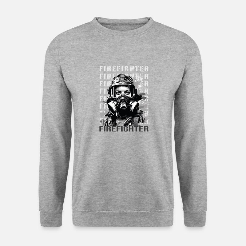 Feuerwehrfrau - Unisex Pullover - Weißgrau meliert