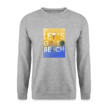 Lets Go to beach - Unisex Pullover - Weißgrau meliert - Vorne - Alina (178cm) & Michal (187cm)