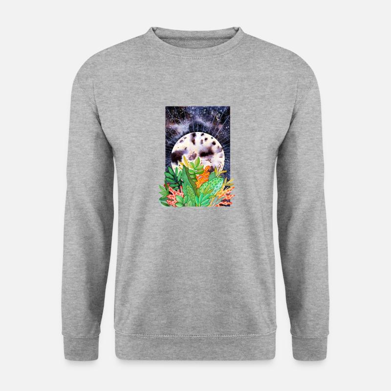 Vollmond - Unisex Pullover - Weißgrau meliert