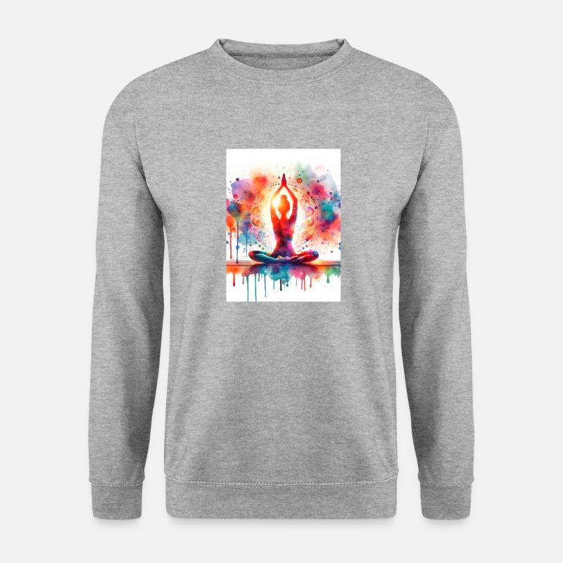 Yoga-Übung - Unisex Pullover - Weißgrau meliert