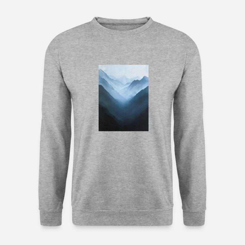 Poster Canvas Mountain 42 - Unisex Pullover - Weißgrau meliert