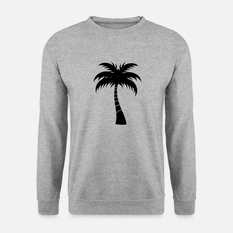 Palme - Unisex Pullover - Weißgrau meliert