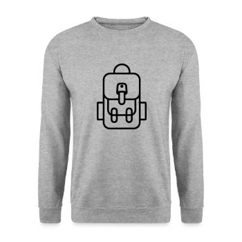Rucksack - Unisex Pullover - Weißgrau meliert - Vorne - Alina (178cm) & Michal (187cm)
