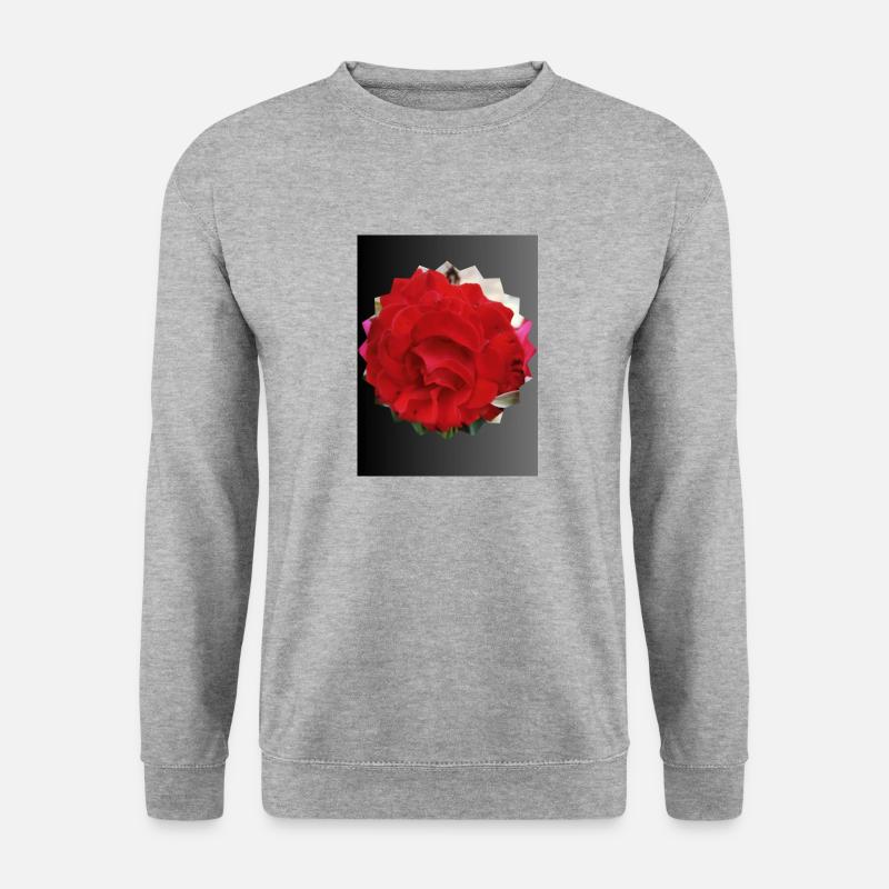 Rose in Sonnenform - Unisex Pullover - Weißgrau meliert