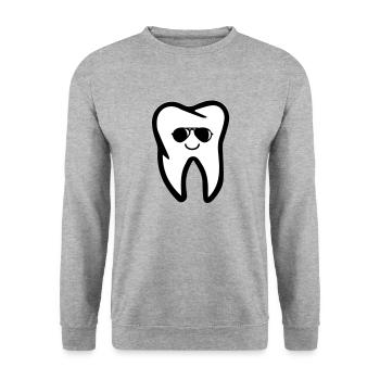 Tooth Sunglasses - Unisex Sweatshirt - salt & pepper - Front - Alina (178cm) & Michal (187cm)