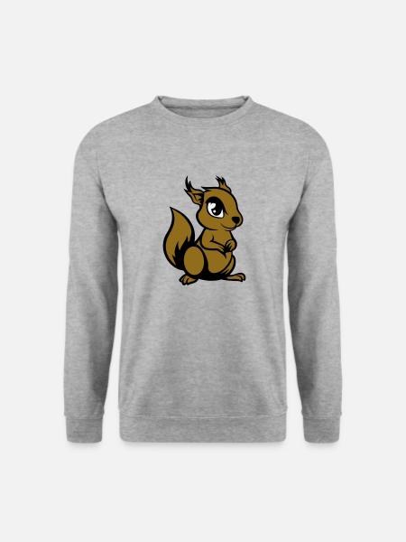 eichhörnchen comic tier - Unisex Pullover - Weißgrau meliert