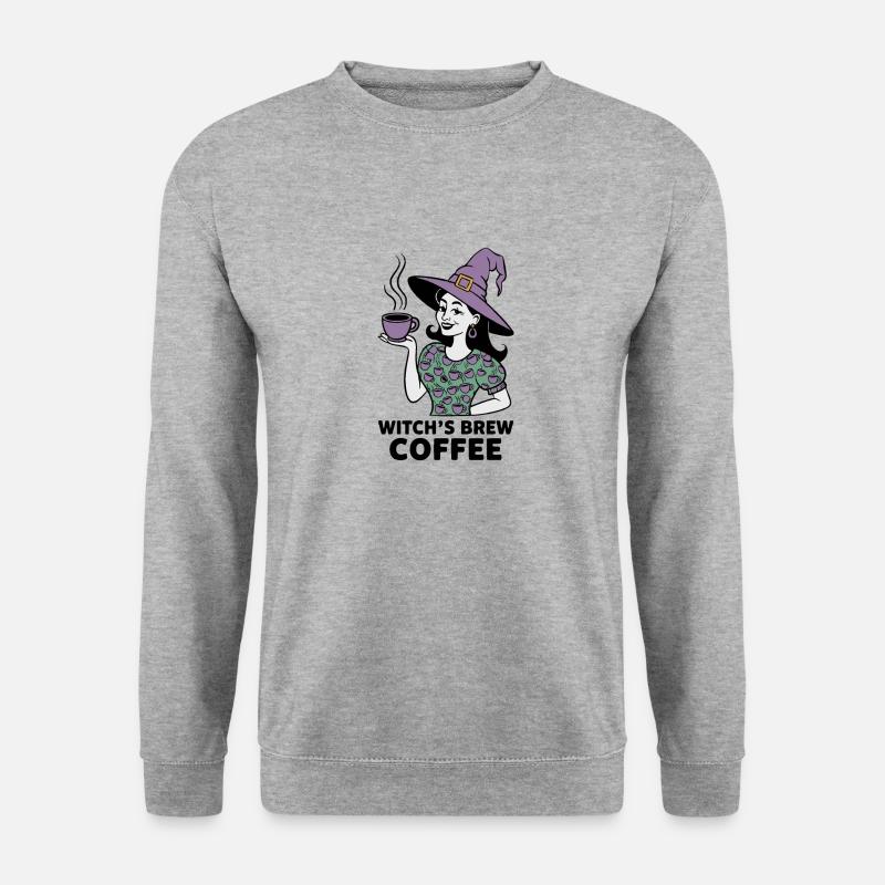 Hexengebräuchlicher Kaffee - Unisex Pullover - Weißgrau meliert