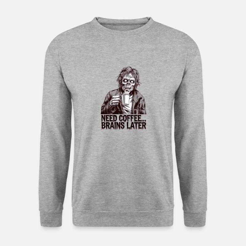 Zombie-Kaffeelauf - Unisex Pullover - Weißgrau meliert