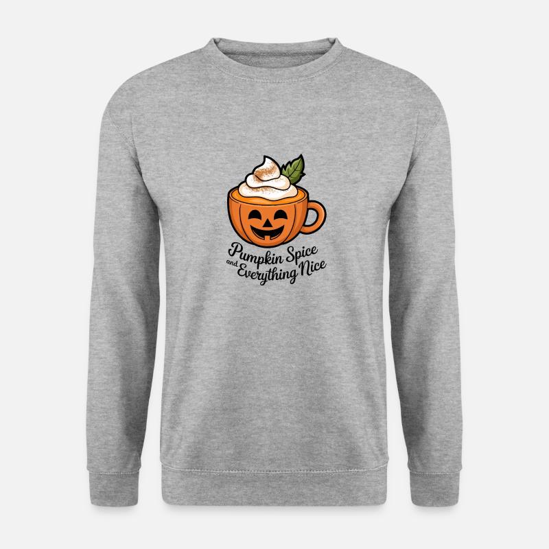 Pumpkin Spice und alles Schöne - Unisex Pullover - Weißgrau meliert