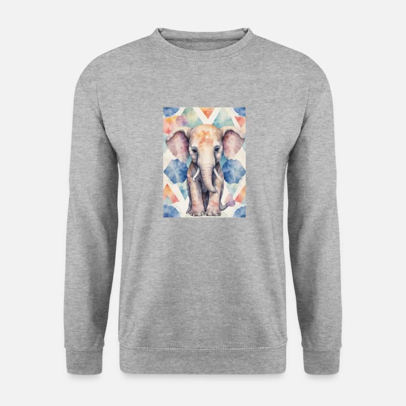 Colorful Elephant - Unisex Pullover - Weißgrau meliert