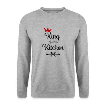 Tablier de cuisine pour homme - Sweat-shirt Unisexe - gris chiné - Devant - Alina (178cm) & Michal (187cm)