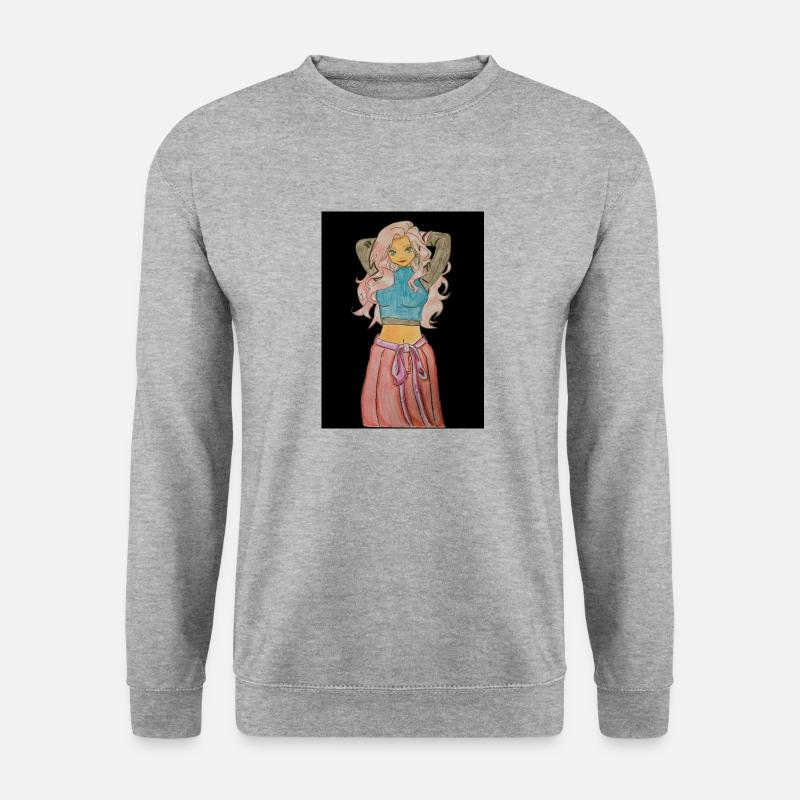 Animegirl - Unisex Pullover - Weißgrau meliert