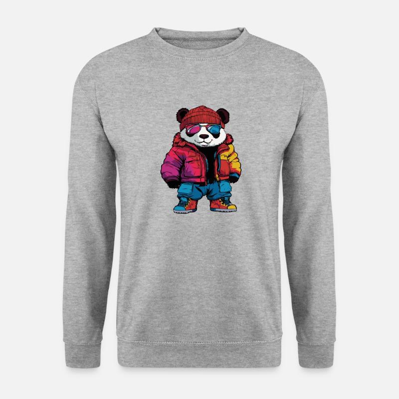 Panda Fashion Winter - Unisex Pullover - Weißgrau meliert