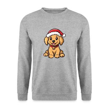 Golden Retriever Chien Noël Noël Drôle - Sweat-shirt Unisexe - gris chiné - Devant - Alina (178cm) & Michal (187cm)