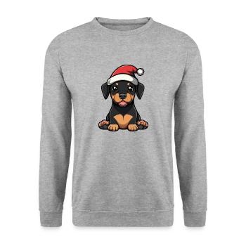 Doberman Dog Christmas - Unisex Sweatshirt - salt & pepper - Front - Alina (178cm) & Michal (187cm)