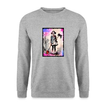 Wanna play? - Unisex Sweatshirt - salt & pepper - Front - Alina (178cm) & Michal (187cm)