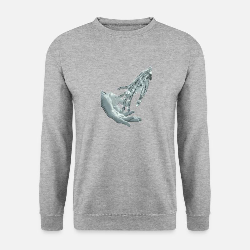 Hände - Unisex Pullover - Weißgrau meliert
