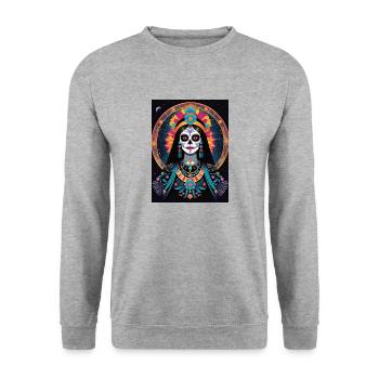 LA CATRINA DELUXE - Unisex Sweatshirt - salt & pepper - Front - Alina (178cm) & Michal (187cm)