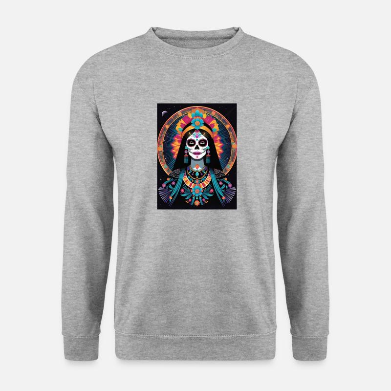 LA CATRINA DELUXE - Unisex Pullover - Weißgrau meliert