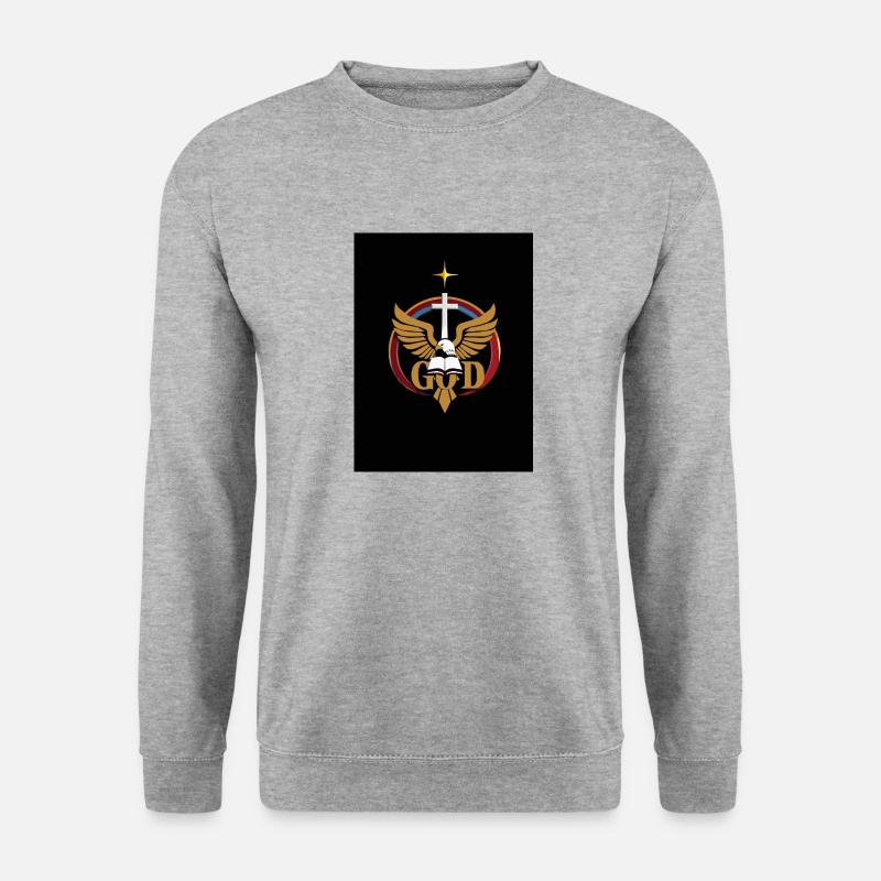Christliches Emblem - Unisex Pullover - Weißgrau meliert
