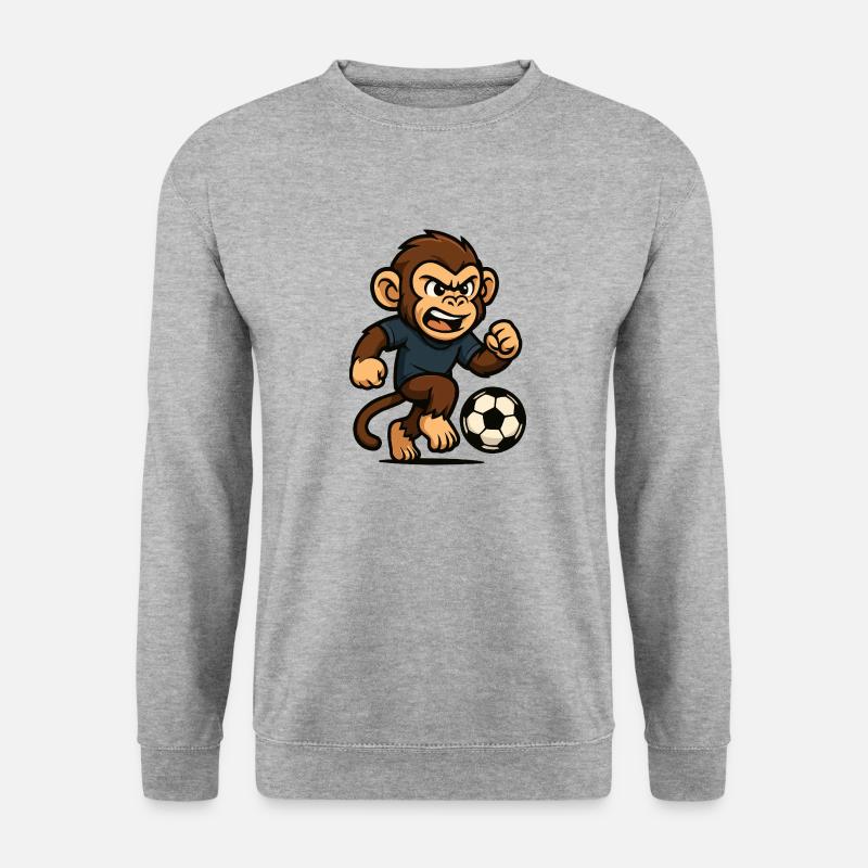 affe comic - Unisex Pullover - Weißgrau meliert