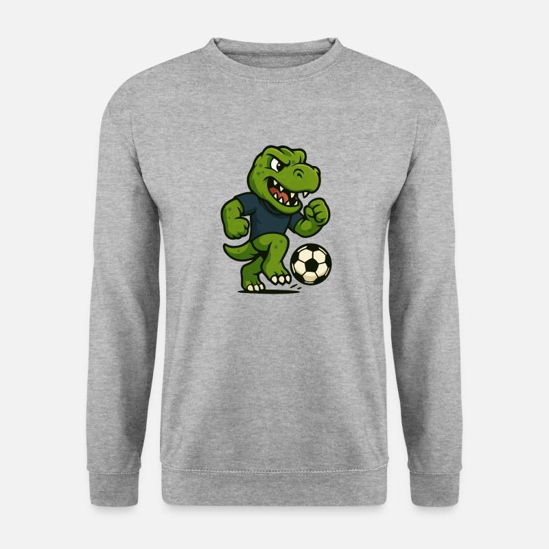 dino fussball - Unisex Pullover - Weißgrau meliert