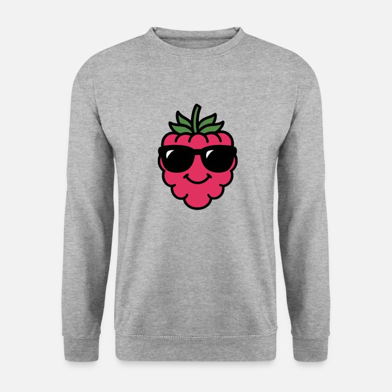 Himbeer-Kopf - Unisex Pullover - Weißgrau meliert