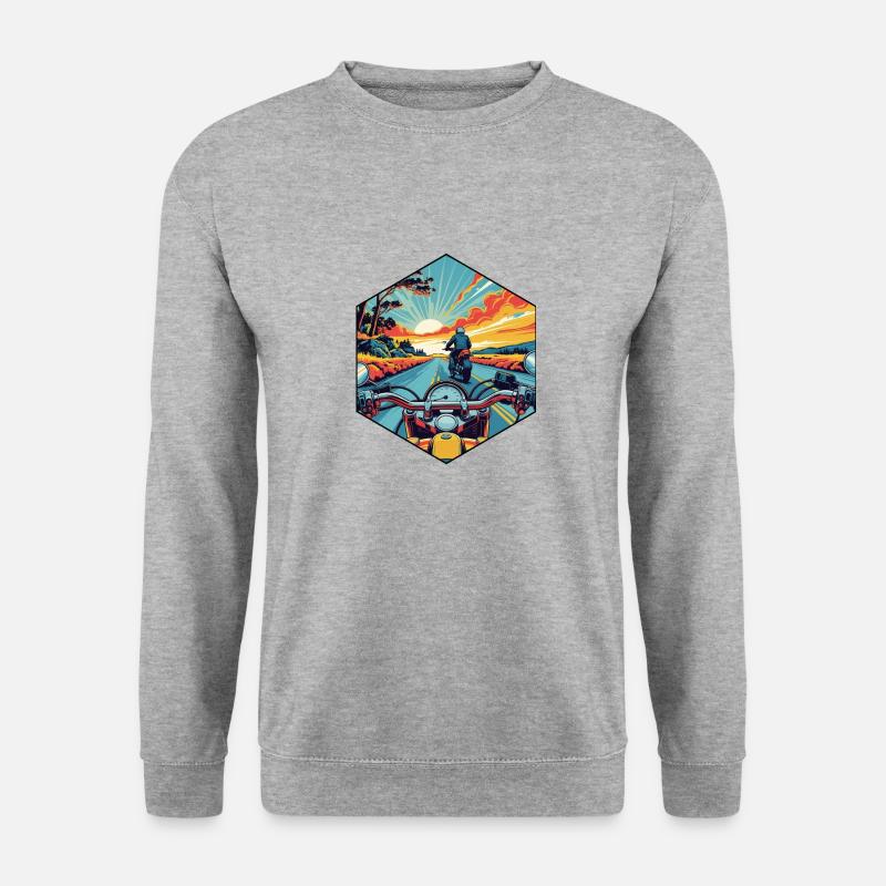 BikerRoadTrip - Unisex Pullover - Weißgrau meliert