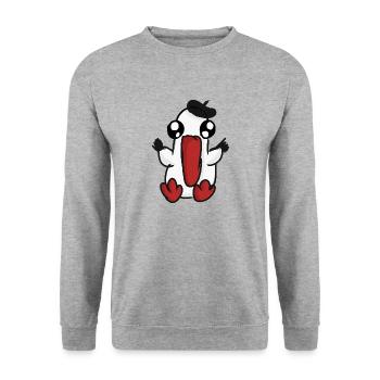 Monsieur Baguette - Unisex Pullover - Weißgrau meliert - Vorne - Alina (178cm) & Michal (187cm)