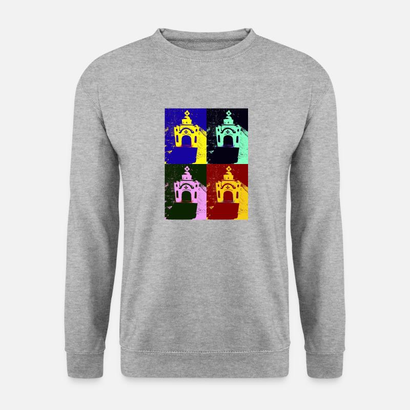 Pop Art Griechenland - Unisex Pullover - Weißgrau meliert