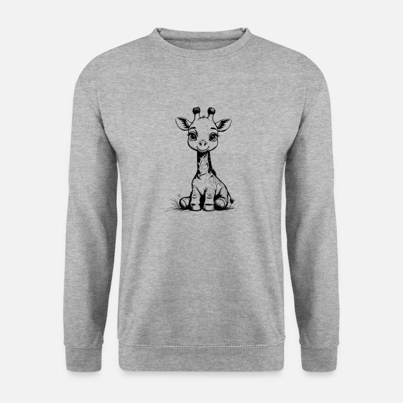 Giraffe Baby - Unisex Pullover - Weißgrau meliert