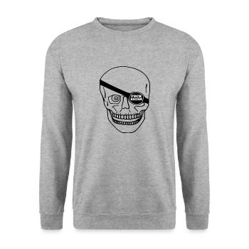 Fuck Racism Skull - Unisex Sweatshirt - salt & pepper - Front - Alina (178cm) & Michal (187cm)