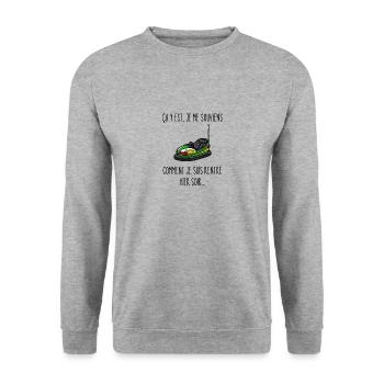 comment je suis rentré hier soir - Sweat-shirt Unisexe - gris chiné - Devant - Alina (178cm) & Michal (187cm)